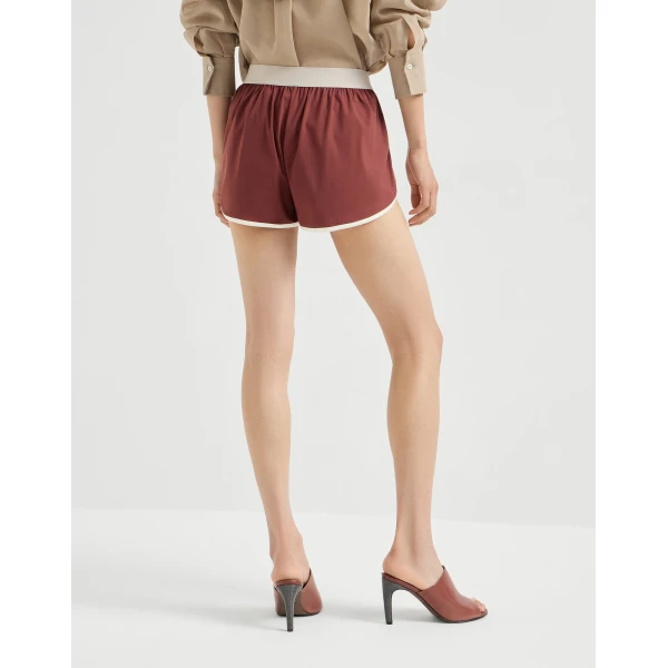 Brunello Cucinelli Shorts with logo in Bordeaux, view 3
