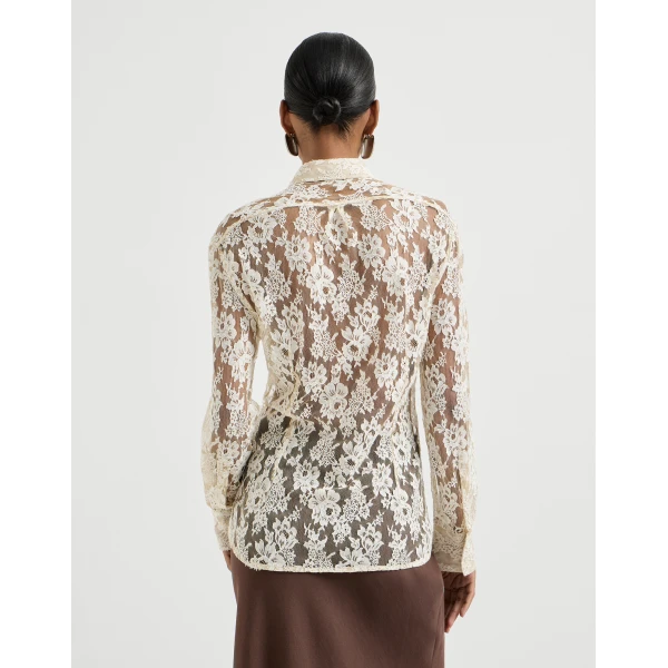 Brunello Cucinelli Flower jacquard lace shirt, view 3