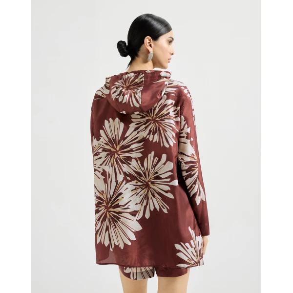 Brunello Cucinelli Bloom print pongee shirt, view 3