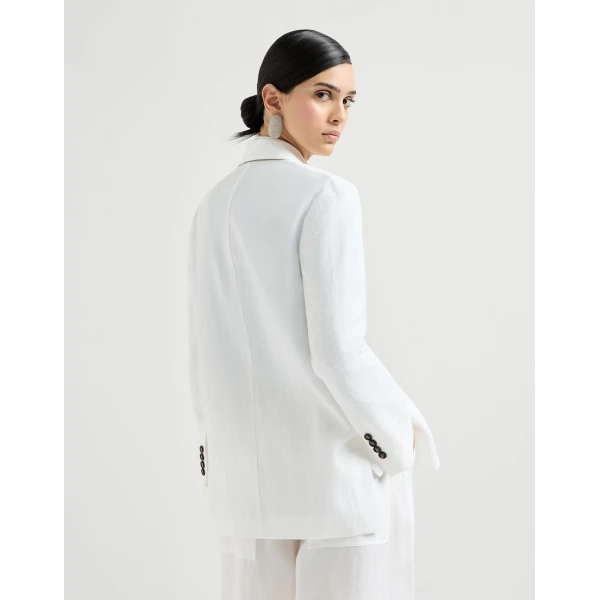 Brunello Cucinelli Cotton blazer in White, view 3