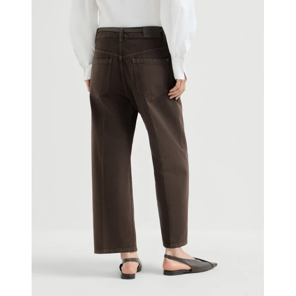 Brunello Cucinelli Contemporary Square trousers in Pine Cone Brown, view 3
