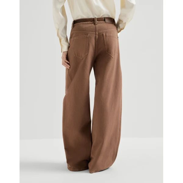 Brunello Cucinelli Wide trousers in Dattero, view 3