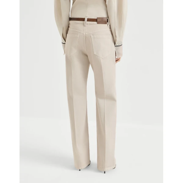 Brunello Cucinelli Contemporary Loose Trousers in Sand, view 3