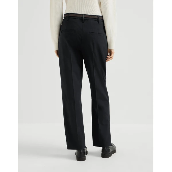 Brunello Cucinelli Tropical Luxury wool jacket with monili in Lignite Grey, view 3