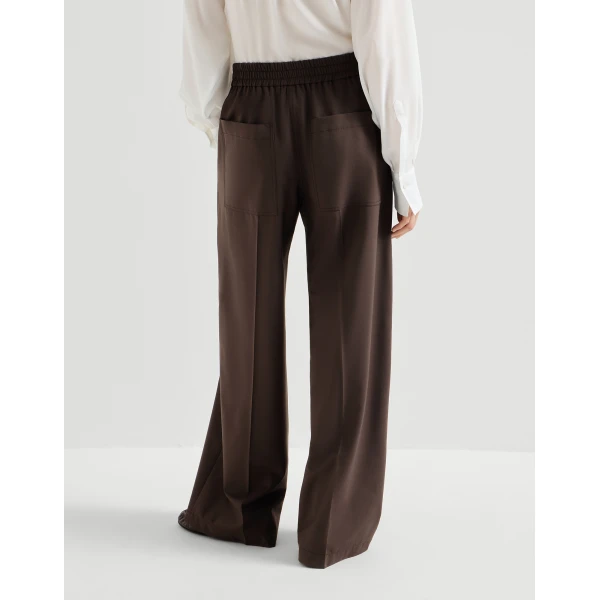 Brunello Cucinelli Loose Track trousers in Coffee, view 3