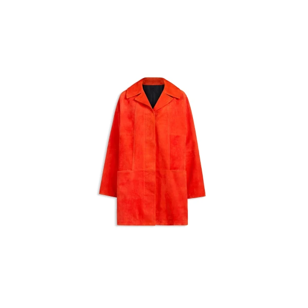 Alaia A Line Suede Goatskin Coat