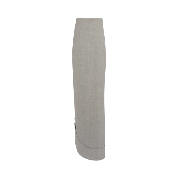 Awake Mode Asymmetric Skirt With Jacket Collar At Hem Light Grey Melange, view 4