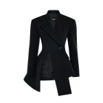 Awake Mode Asymmetric Volume-Contrast Jacket Black