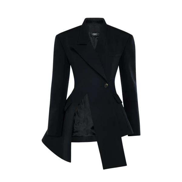 Awake Mode Asymmetric Volume-Contrast Jacket Black