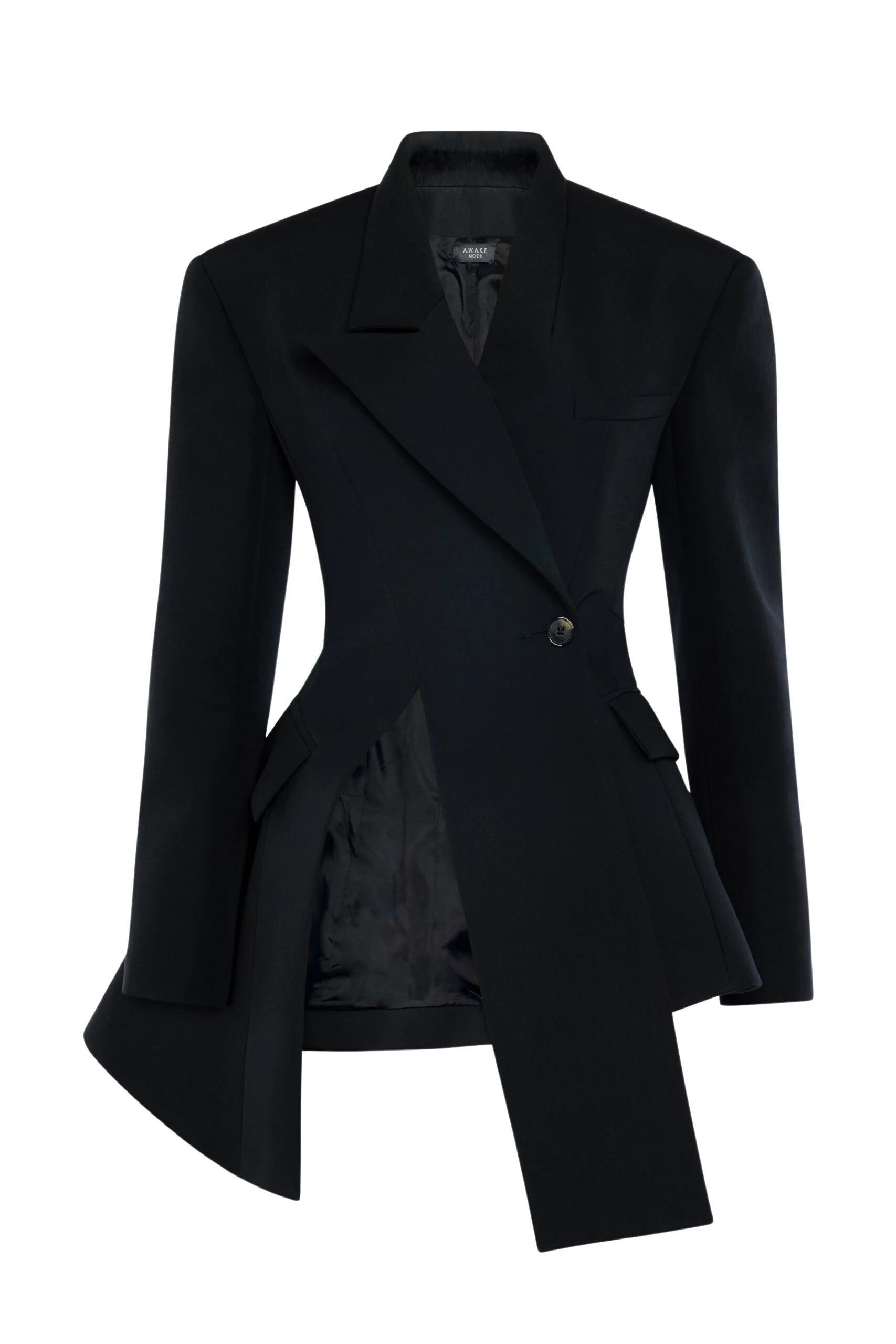 Awake Mode Asymmetric Volume-Contrast Jacket Black