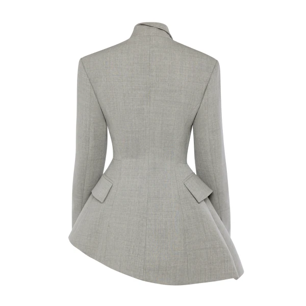 Awake Mode Asymmetric Volume-Contrast Jacket Light Grey Melange, view 3