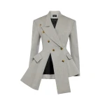 Awake Mode Asymmetric Volume-Contrast Jacket Light Grey Melange