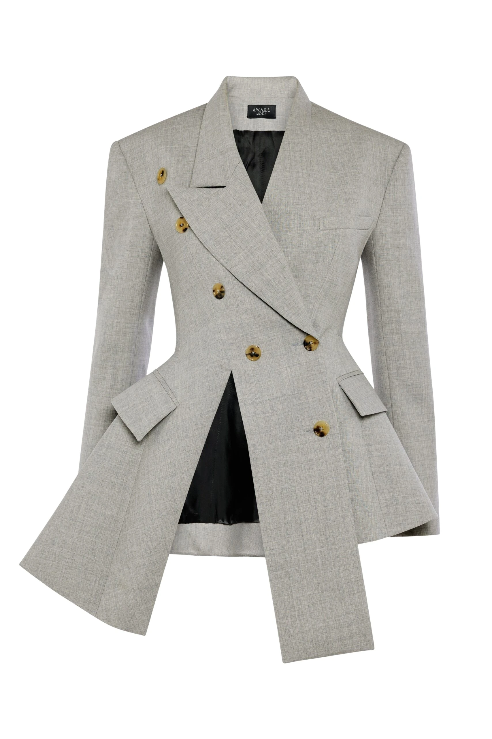 Awake Mode Asymmetric Volume-Contrast Jacket Light Grey Melange
