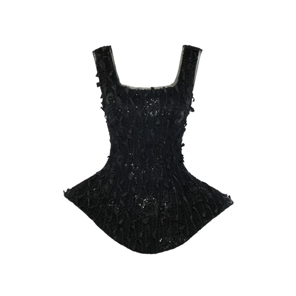 Awake Mode Basque Ballerina Top Black