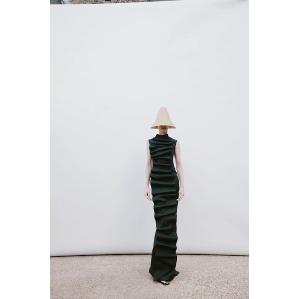 Awake Mode Bib-Front Maxi Dress Black, view 2