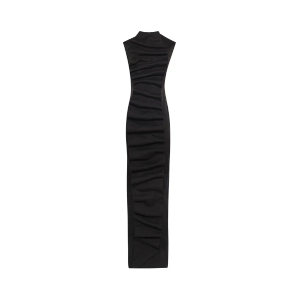 Awake Mode Bib-Front Maxi Dress Black