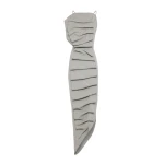 Awake Mode Bib-Front Structured Dress With Open Back Light Grey Melange