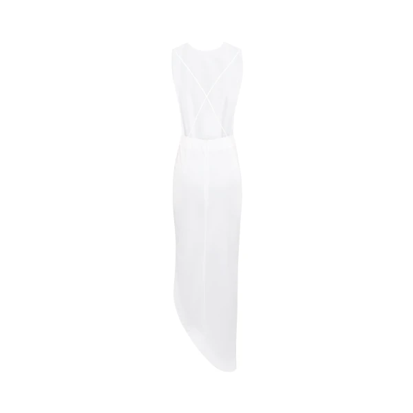Awake Mode Bib-Front Structured Dress With Open Back White, view 5