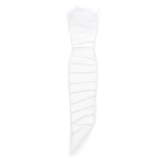 Awake Mode Bib-Front Structured Dress With Open Back White