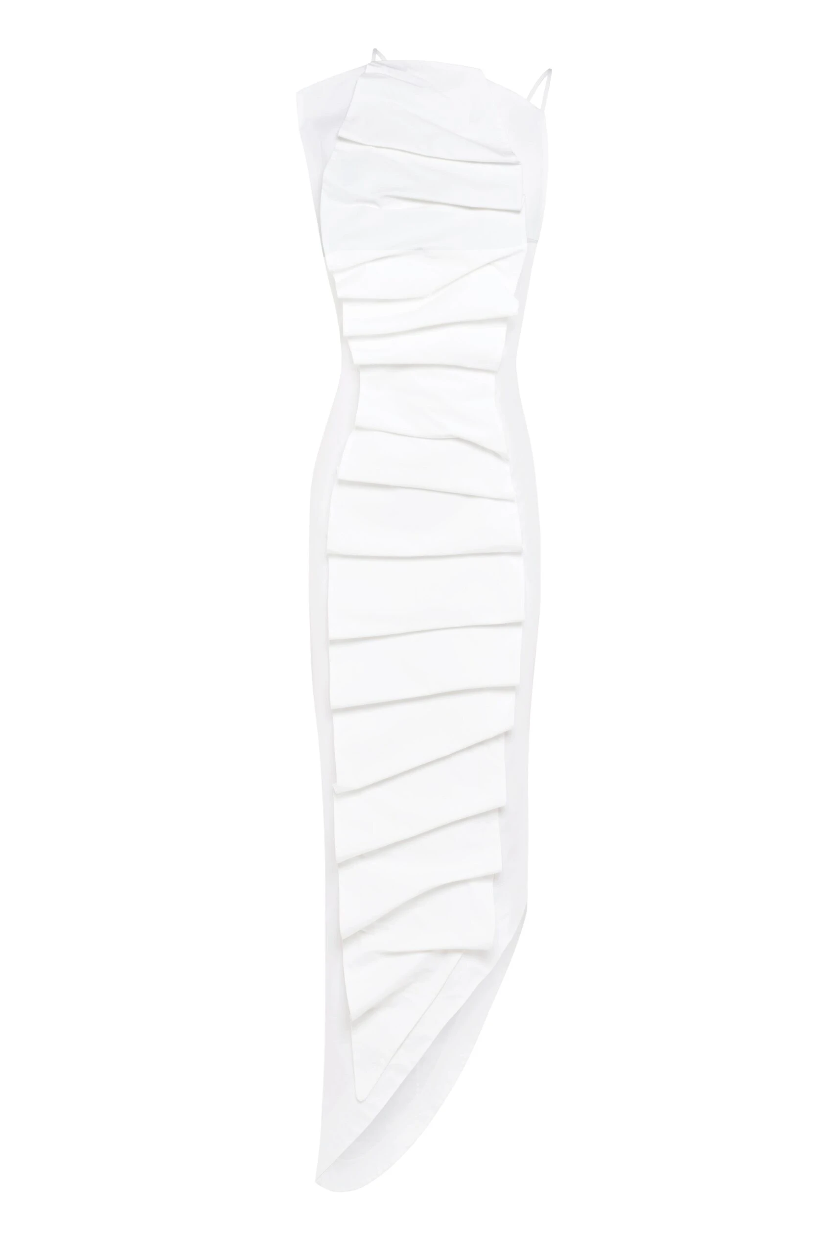 Awake Mode Bib-Front Structured Dress With Open Back White