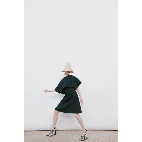 Awake Mode Big Collar Dress Black, view 3