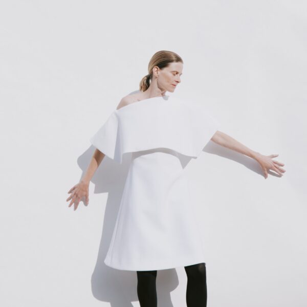 Awake Mode Big Collar Dress White, view 2