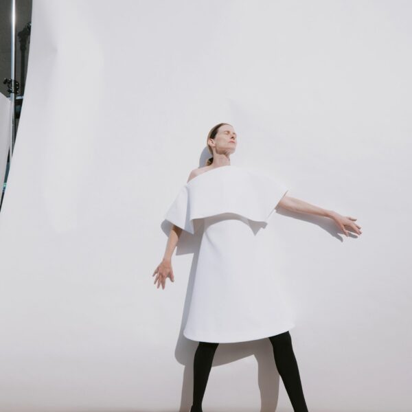 Awake Mode Big Collar Dress White, view 3