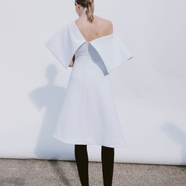 Awake Mode Big Collar Dress White, view 5
