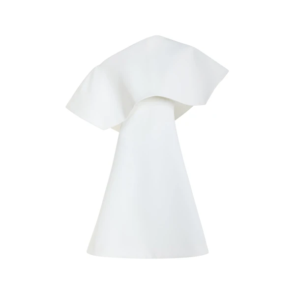 Awake Mode Big Collar Dress White