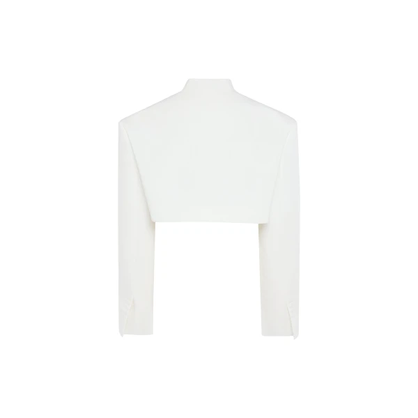 Awake Mode Cropped Tuxedo Jacket White, view 5