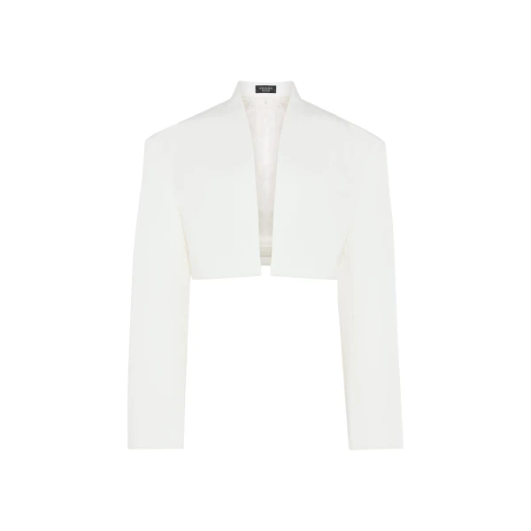 Awake Mode Cropped Tuxedo Jacket White