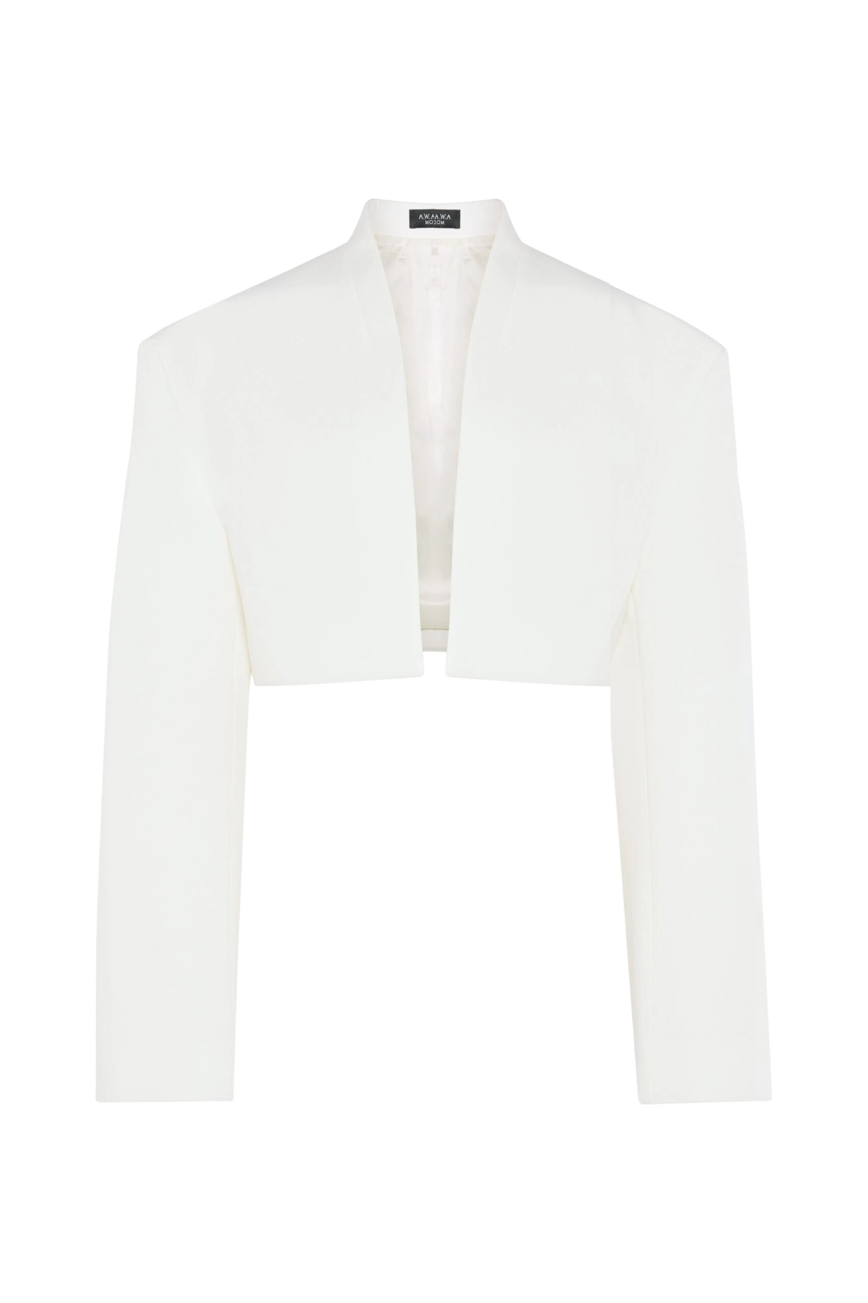 Awake Mode Cropped Tuxedo Jacket White