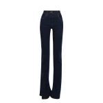 Awake Mode Fitted Stretch Flared Jeans With Side Slits Indigo Rinse Wash