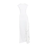 Awake Mode High Neck Pencil Dress With Side Panel Detail White