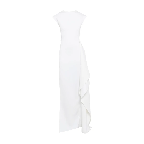 Awake Mode High Neck Pencil Dress With Side Panel Detail White