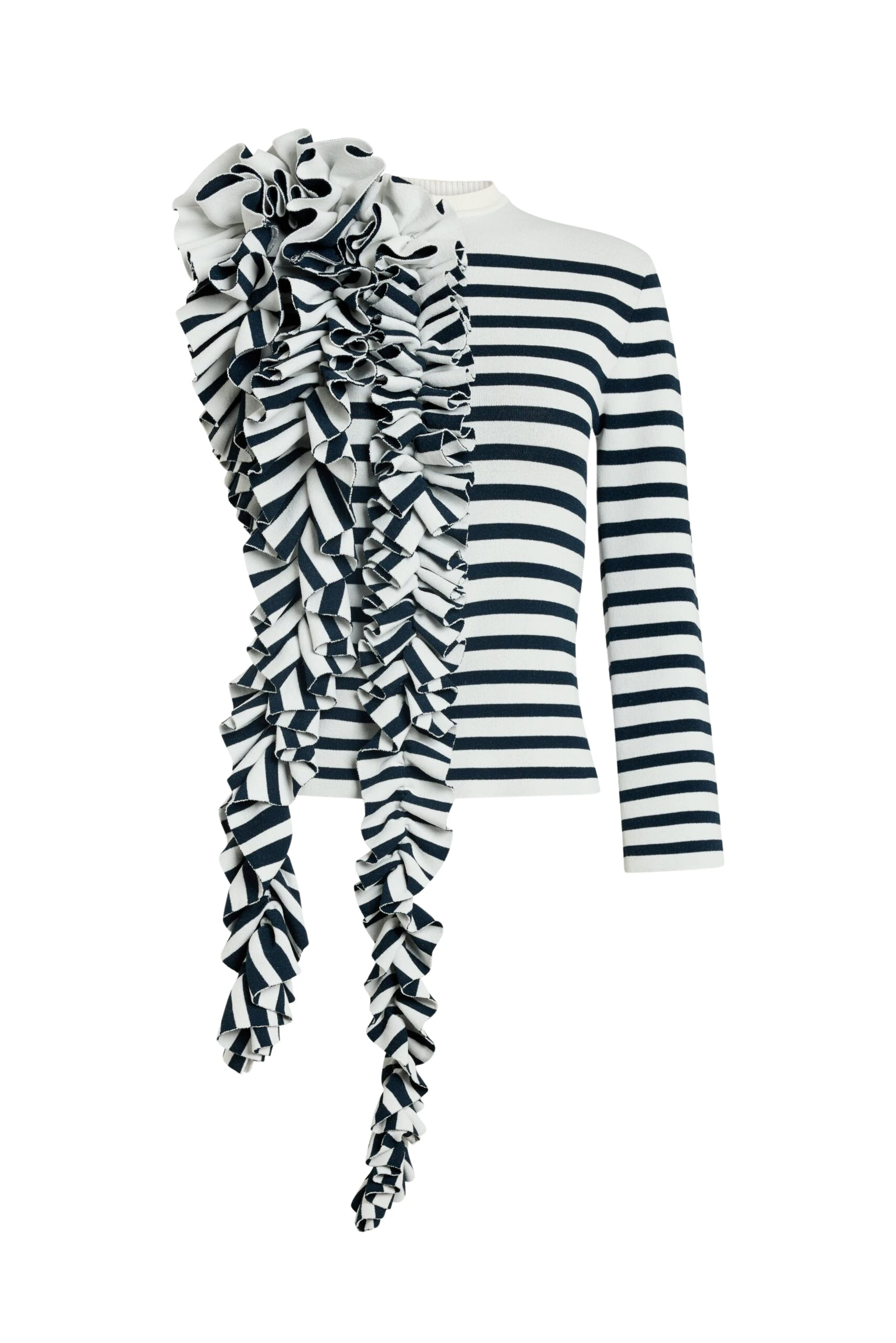 A.W.A.K.E.-MODE-Knitted-Fitted-Top-With-Ruffle-White-Navy-Striped-scaled14594_nobg Awake Mode Knitted Fitted Top With Ruffle White Navy Striped