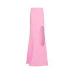 Awake Mode Knitted Flared Skirt With Cut Out Pink