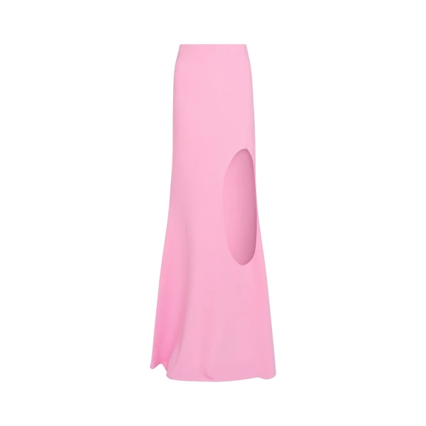 Awake Mode Knitted Flared Skirt With Cut Out Pink
