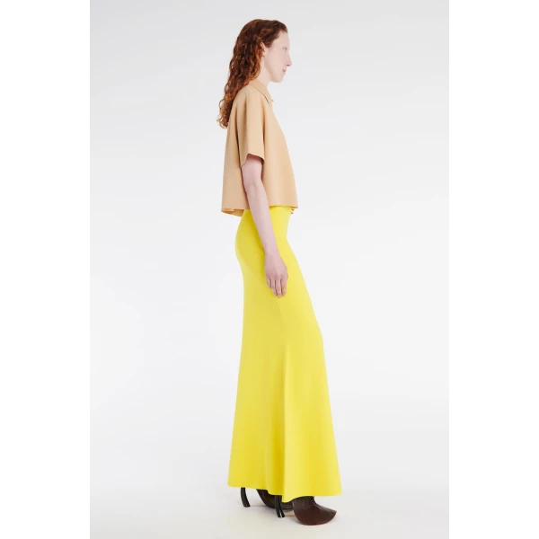 Awake Mode Knitted Flared Skirt With Cutout Yellow, view 4