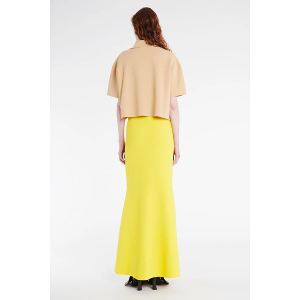 Awake Mode Knitted Flared Skirt With Cutout Yellow, view 5