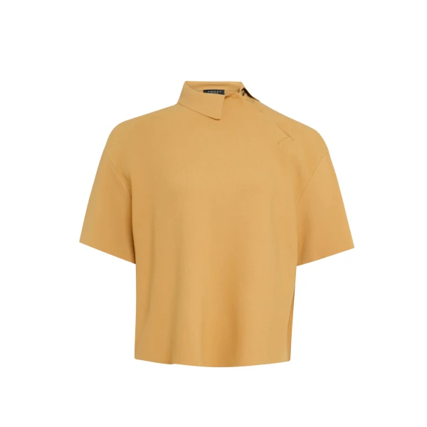 Awake Mode Knitted Rugby Top Camel