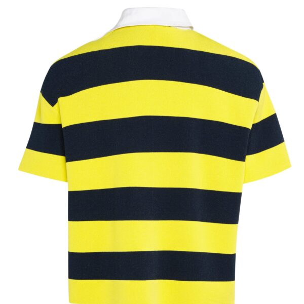 Awake Mode Knitted Rugby Top Yellow Navy Striped, view 5