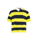 Awake Mode Knitted Rugby Top Yellow Navy Striped