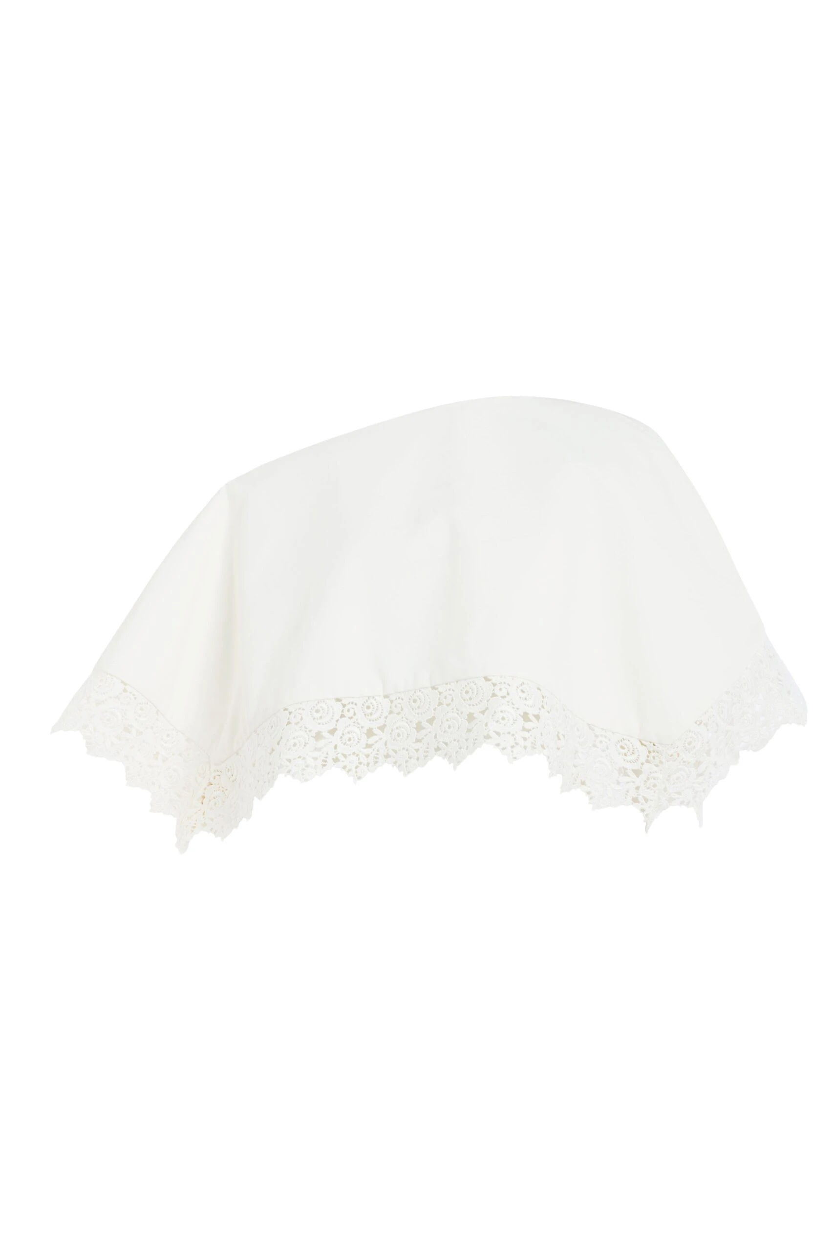 Awake Mode Lace Trimmed Big Collar Top Off White