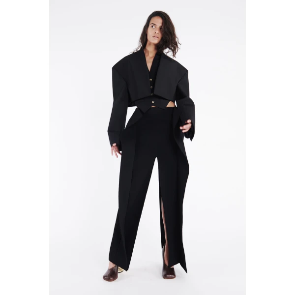 Awake Mode Long Hip Panelled Skirt Black, view 5
