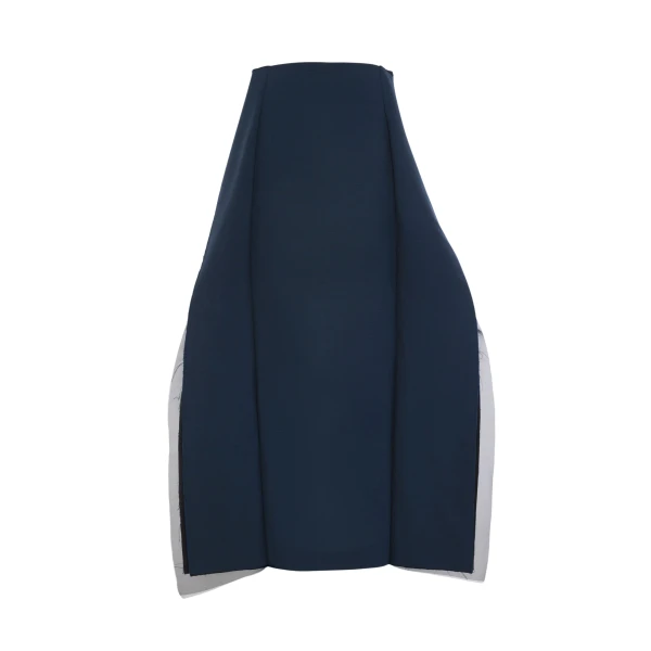 Awake Mode Midi High Waisted Panelled Skirt Navy