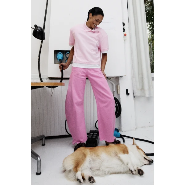 Awake Mode Mirror Jeans With Side Inserts Pink, view 2