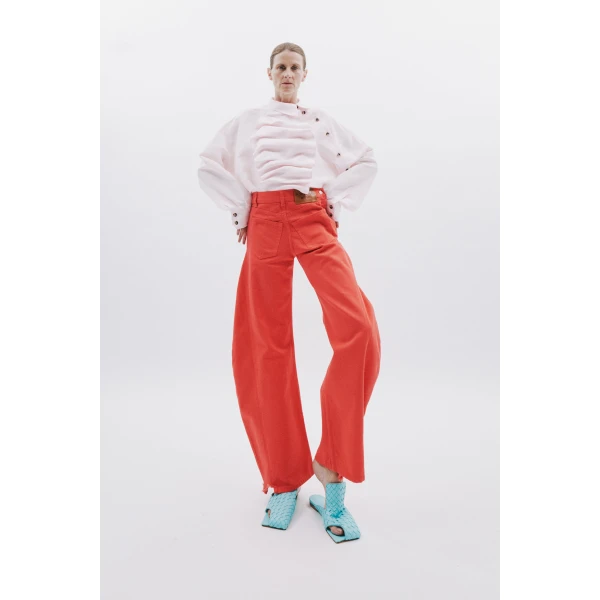 Awake Mode Mirror Jeans With Side Inserts Red Top, view 2