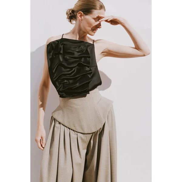 Awake Mode Open Back Bib-Front Top Black, view 5