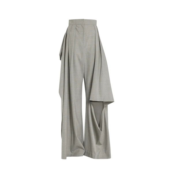 Awake Mode Slit Knee Trousers Light Grey Melange